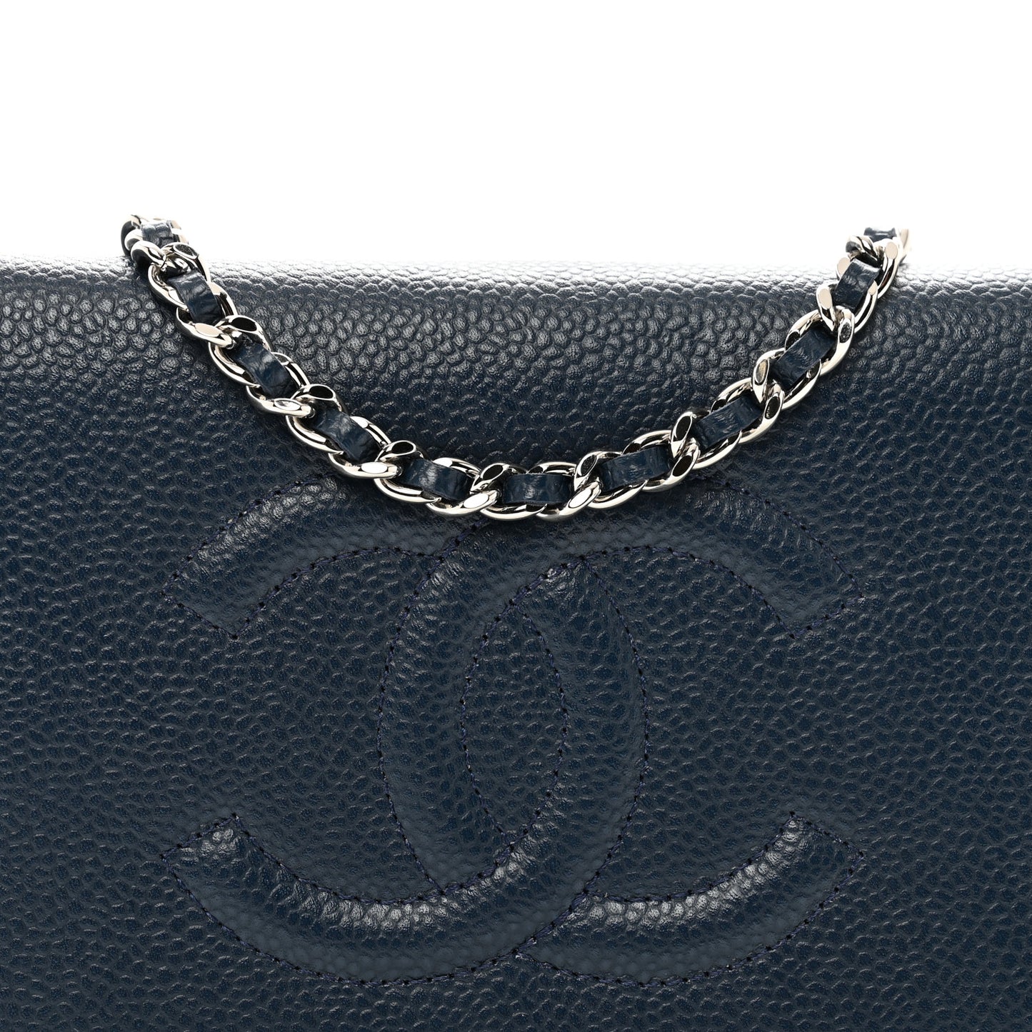 Caviar Timeless CC Wallet on Chain WOC Navy Blue