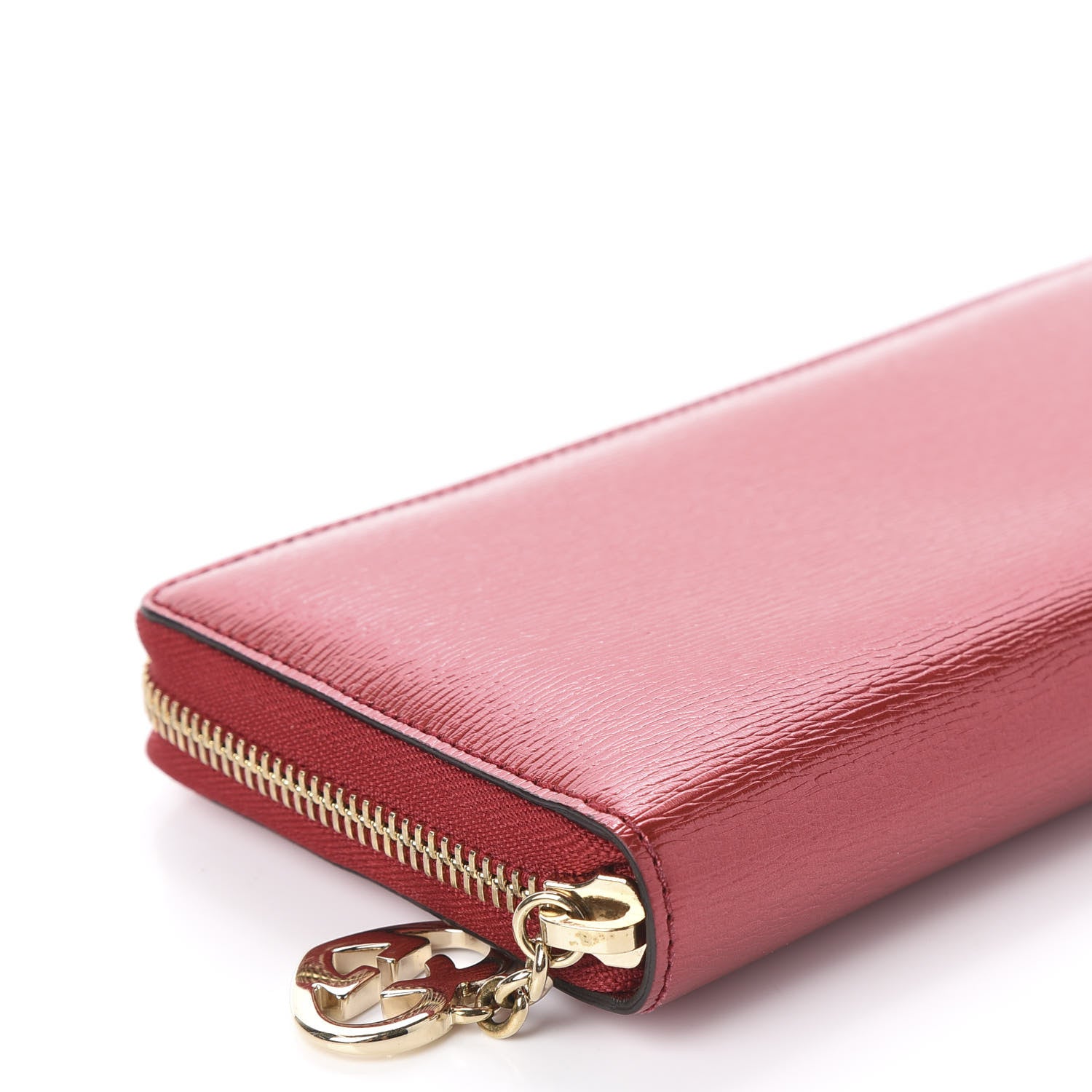 Gucci Shine Shangai Calfskin Lovely Zip Around Wallet Red 5 of 9