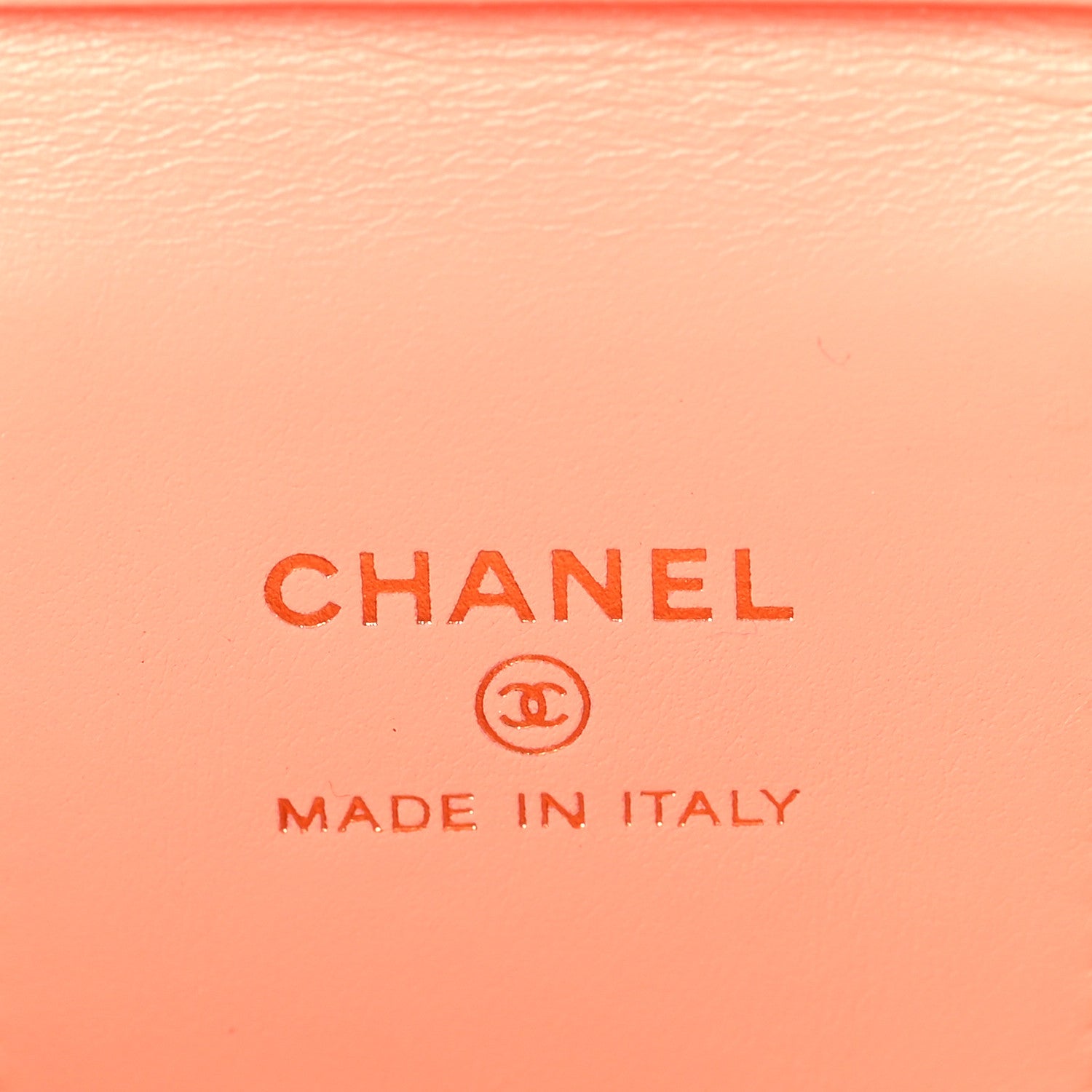 Chanel Caviar Quilted Mini Vanity Case With Chain Light Orange 6 of 9