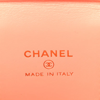 Chanel Caviar Quilted Mini Vanity Case With Chain Light Orange 6 of 9