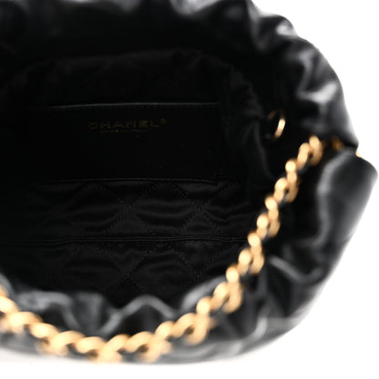 Chanel Shiny Calfskin Quilted Pearl CC Chain Mini Chanel 22 Black 5 of 10