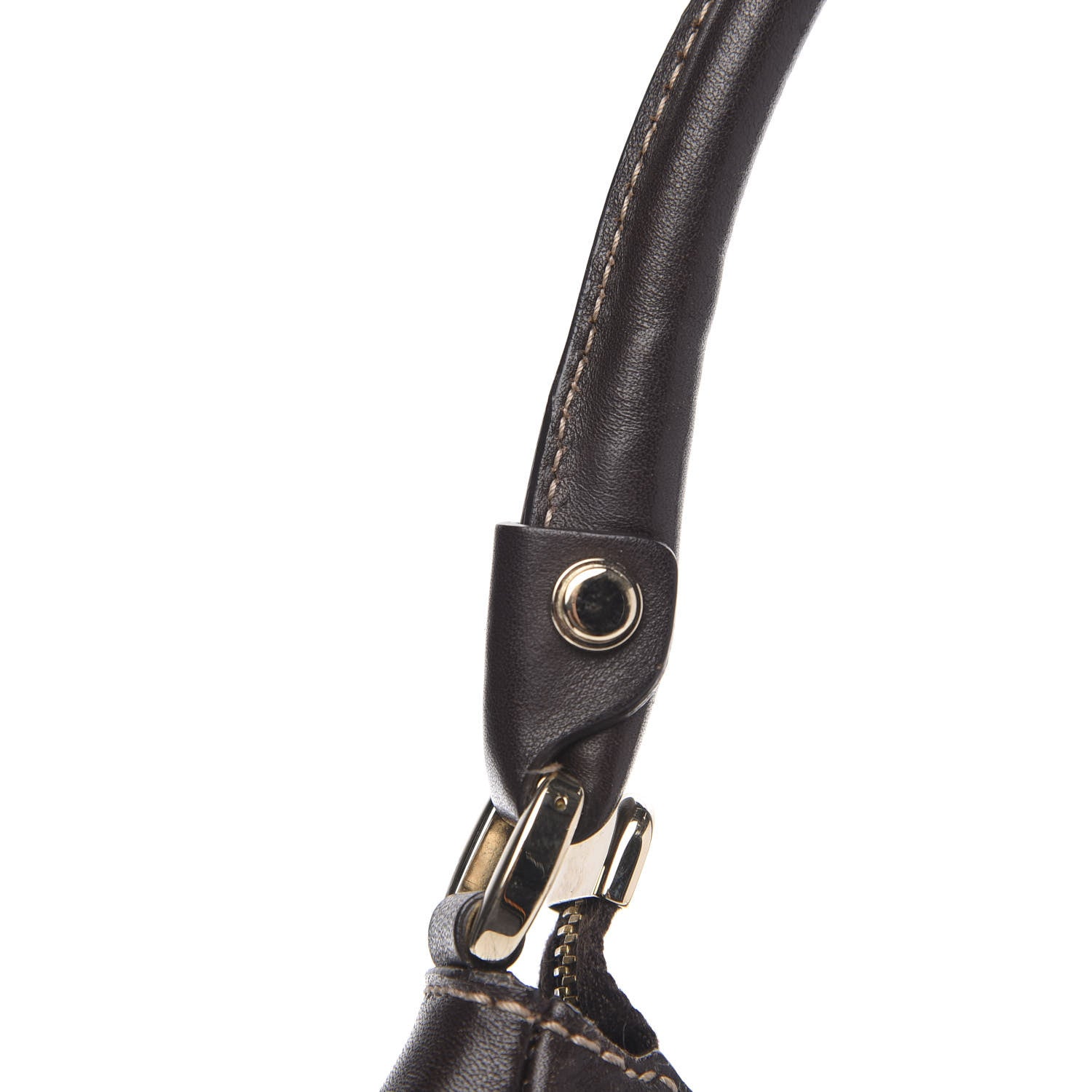 Gucci Monogram Medium D Gold Ring Hobo Dark Brown 12 of 13