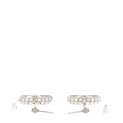 Chanel Baguette Crystal CC Drop Earrings Silver 3 of 4