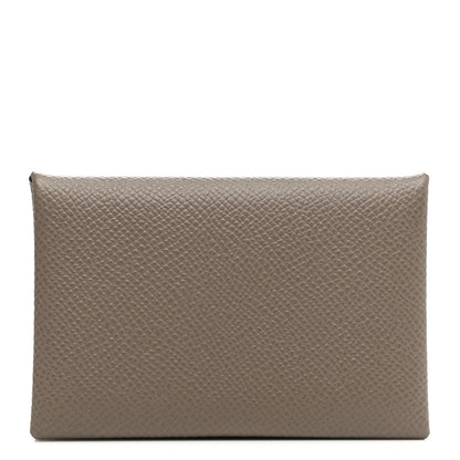 Hermes Epsom Calvi Card Case Etoupe 1 of 8