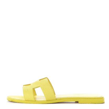 Hermes Epsom Oran Sandals 38 Jaune Pollen 1 of 10