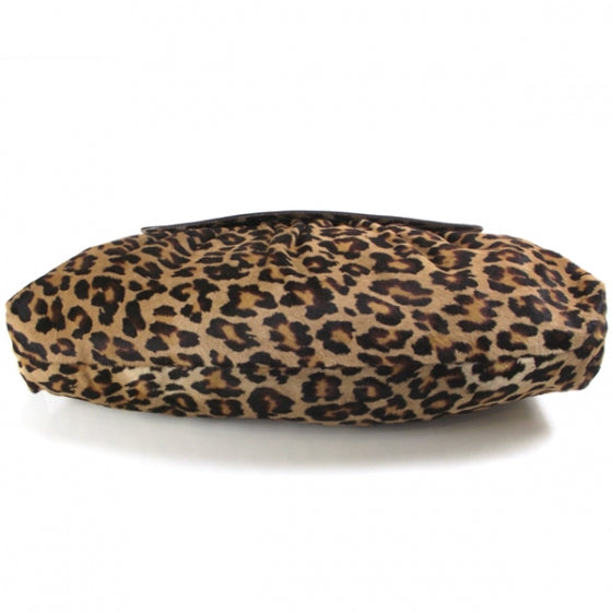 Fendi Calf Hair Leopard Print Chef Hobo Brown 4 of 12