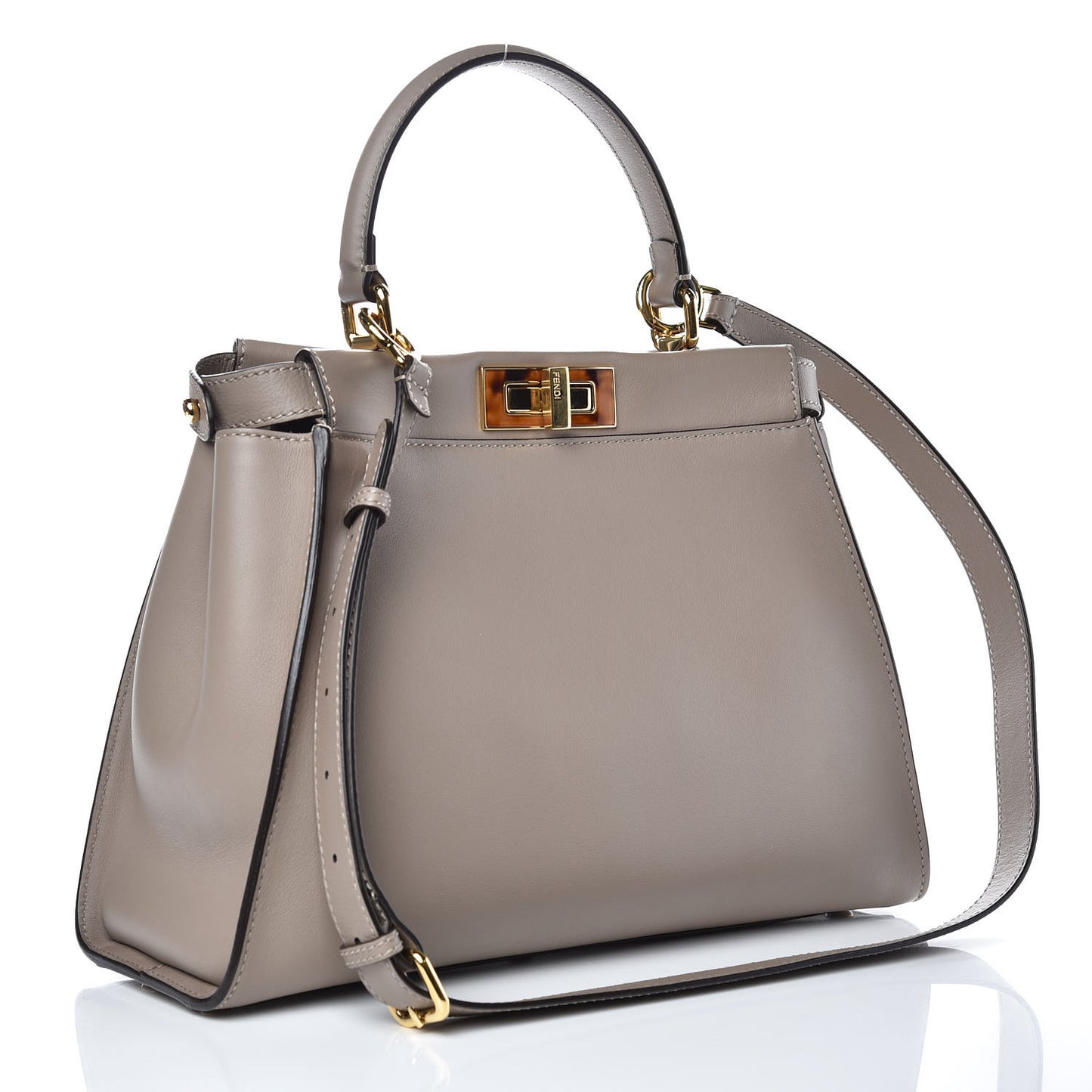 Vitello Seta Plexiglass Tortoise Medium Peekaboo Iconic Satchel Tortora
