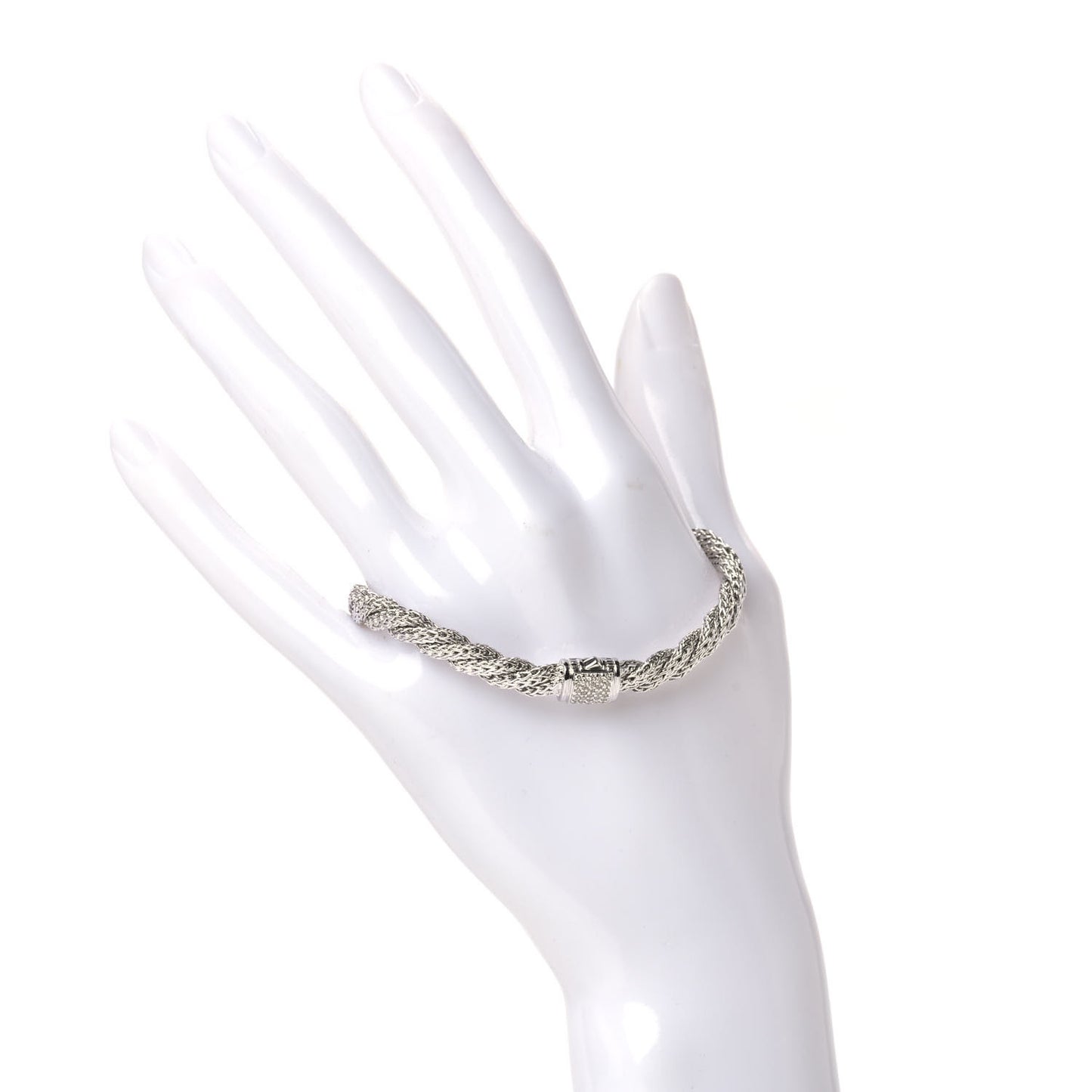 Sterling Silver Diamond 5.5mm Twisted Chain Bracelet
