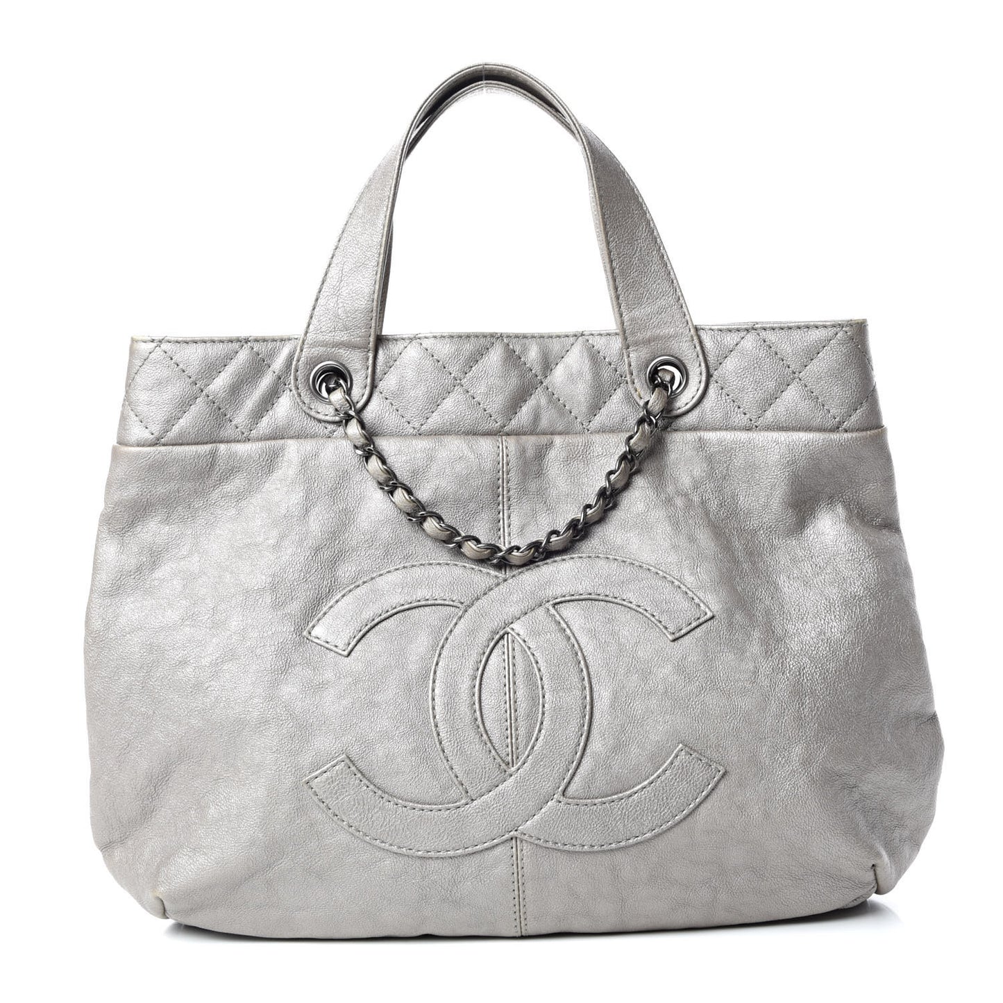 Calfskin Large Trianon Tote Grey