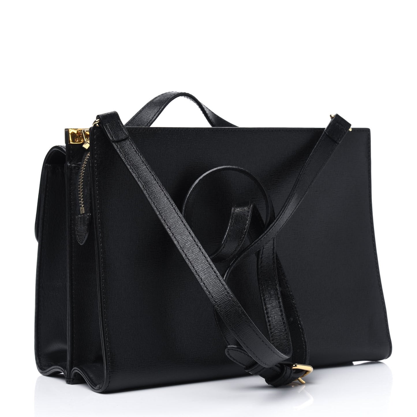 Vitello Elite Flamingo Demi Jour Shoulder Bag Black