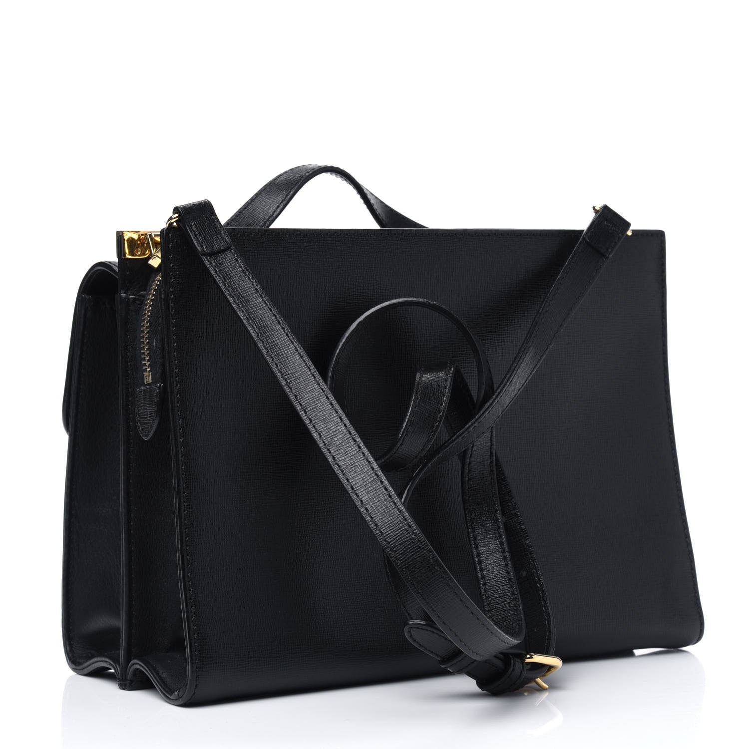 Fendi Vitello Elite Flamingo Demi Jour Shoulder Bag Black 2 of 3