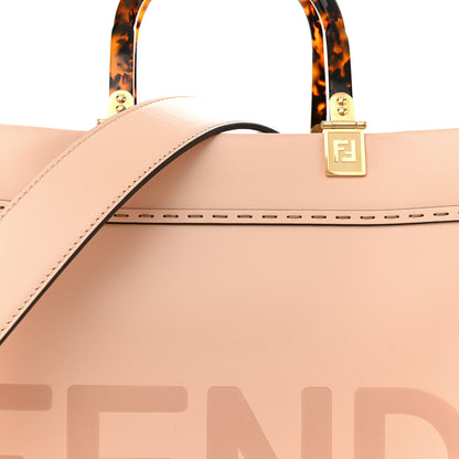 Fendi Vitello King Plexiglass Logo Embossed Medium Fendi Sunshine Shopper Tote Light Rose 8 of 13
