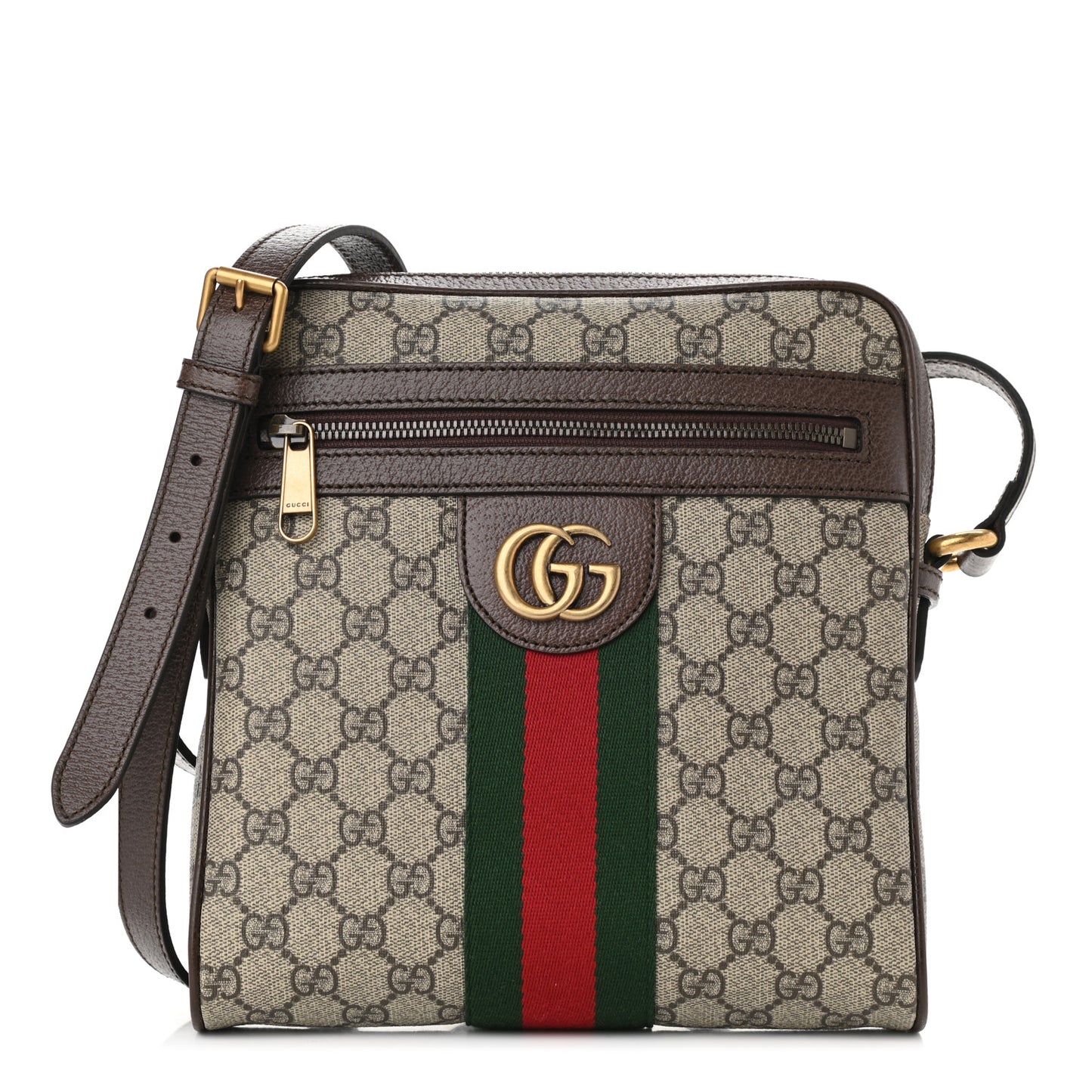 GG Supreme Monogram Web Small Ophidia Messenger Bag Brown