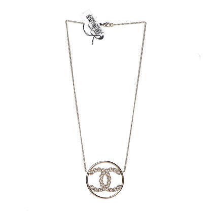 Chanel Baguette Crystal High Society CC Pendant Necklace Gold 3 of 5