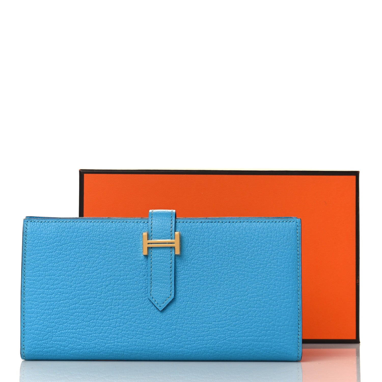 Hermes Chevre Mysore Bearn Gusset Wallet Bleu Azteque 8 of 8
