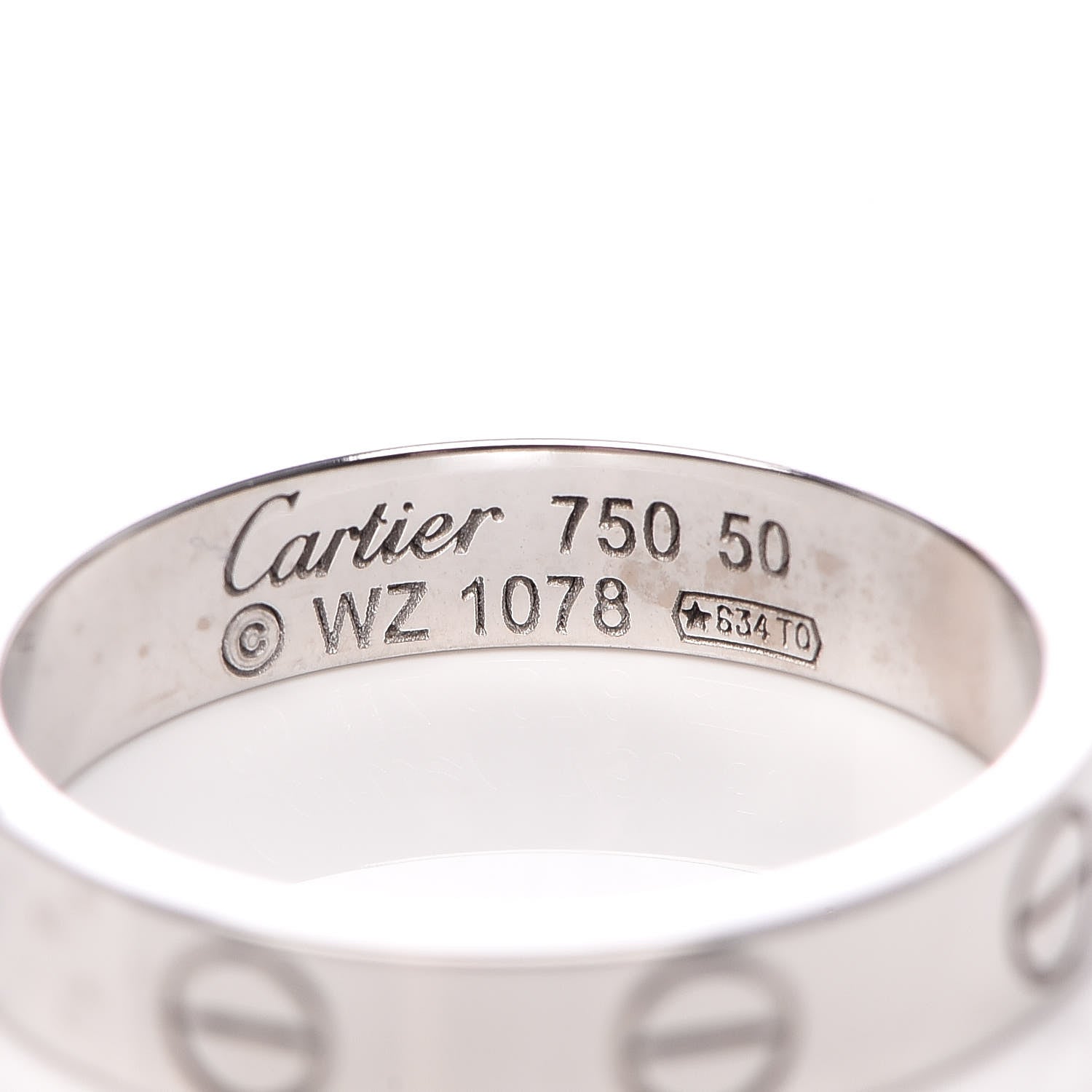 Cartier 18K White Gold 3.5mm LOVE Wedding Band Ring 50 5.25 4 of 4
