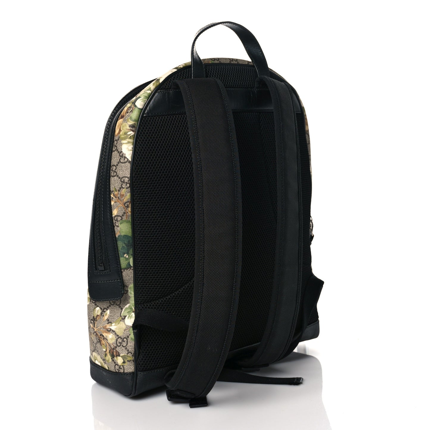 GG Supreme Monogram Blooms Medium Day Backpack Beige New Military Black