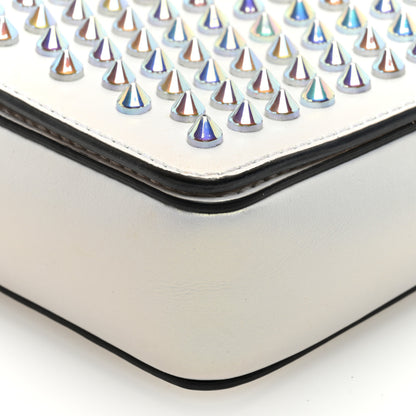 Christian Louboutin Metallic Calfskin Spiked Zoompouch Crossbody Snow Silver 9 of 9