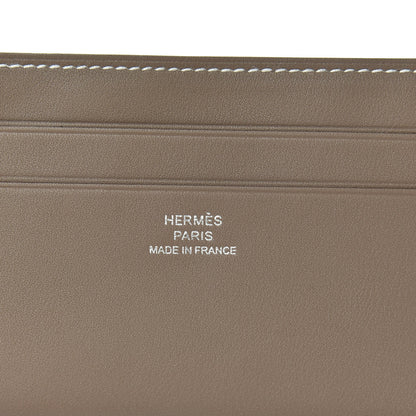 Hermes Swift Citizen Twill Card Case Etoupe Bleu Thalassa 6 of 8
