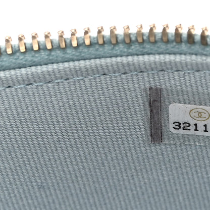 Chanel Lambskin Quilted Mini Vanity Case With Pearl Chain Light Blue 7 of 10