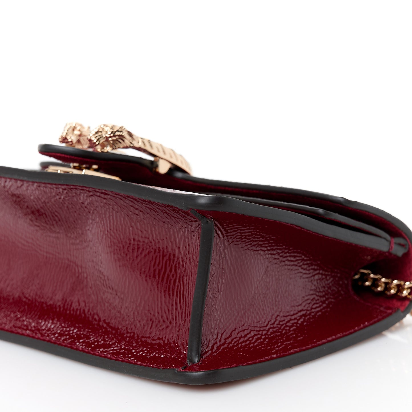 Crinkled Patent Mini Dionysus Shoulder Bag Rosso Ancora Red