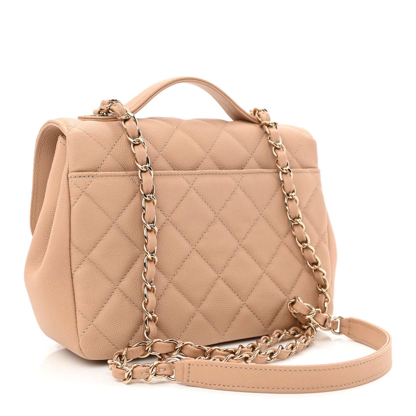Caviar Quilted Medium Business Affinity Flap Beige