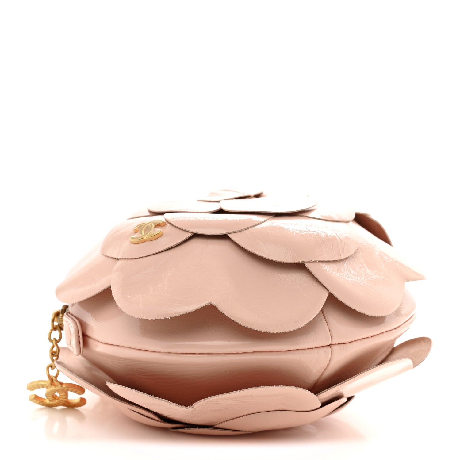 Chanel Patent Lambskin Camellia Bouquet Clutch With Chain Light Pink 4 of 11