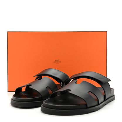 Hermes Calfskin Womens Chypre Sandals 41 Black 9 of 9