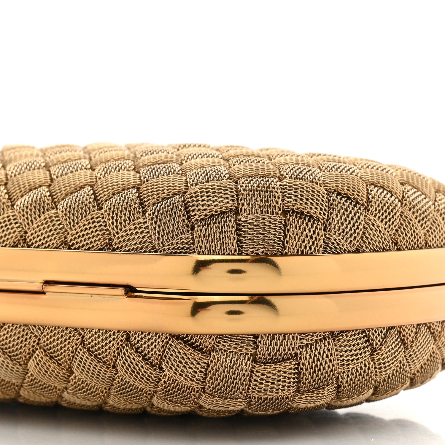 Bottega Veneta Intreccio Oro Bruciato Knot Clutch 7 of 8