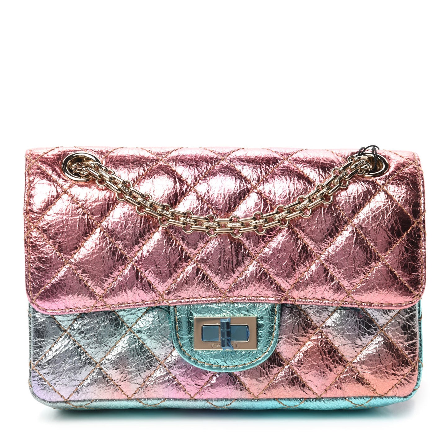 Metallic Goatskin Quilted Mini 2.55 Reissue Flap Multicolor