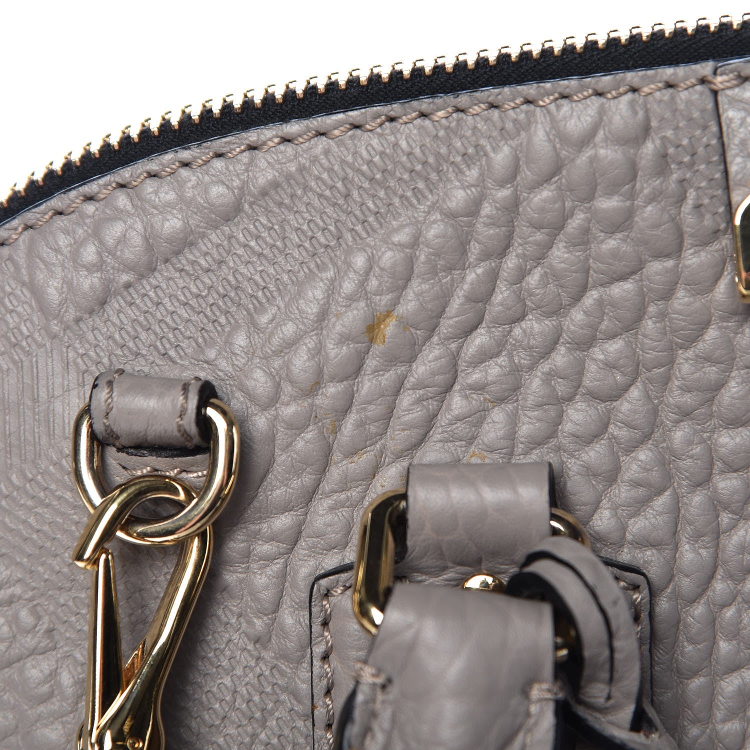 Burberry Heritage Grain Check Embossed Small Orchard Bowling Bag Pale Grey 13 of 17