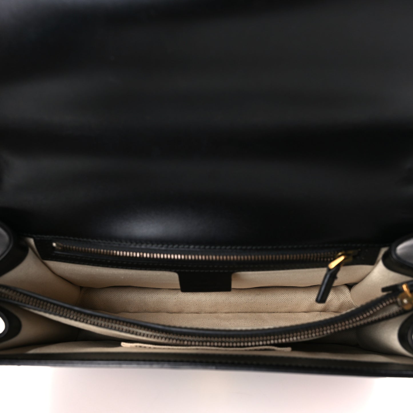 Calfskin Web Heart Medium GG Marmont Chain Handle Bag Black