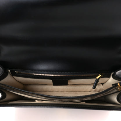 Gucci Calfskin Web Heart Medium GG Marmont Chain Handle Bag Black 5 of 9