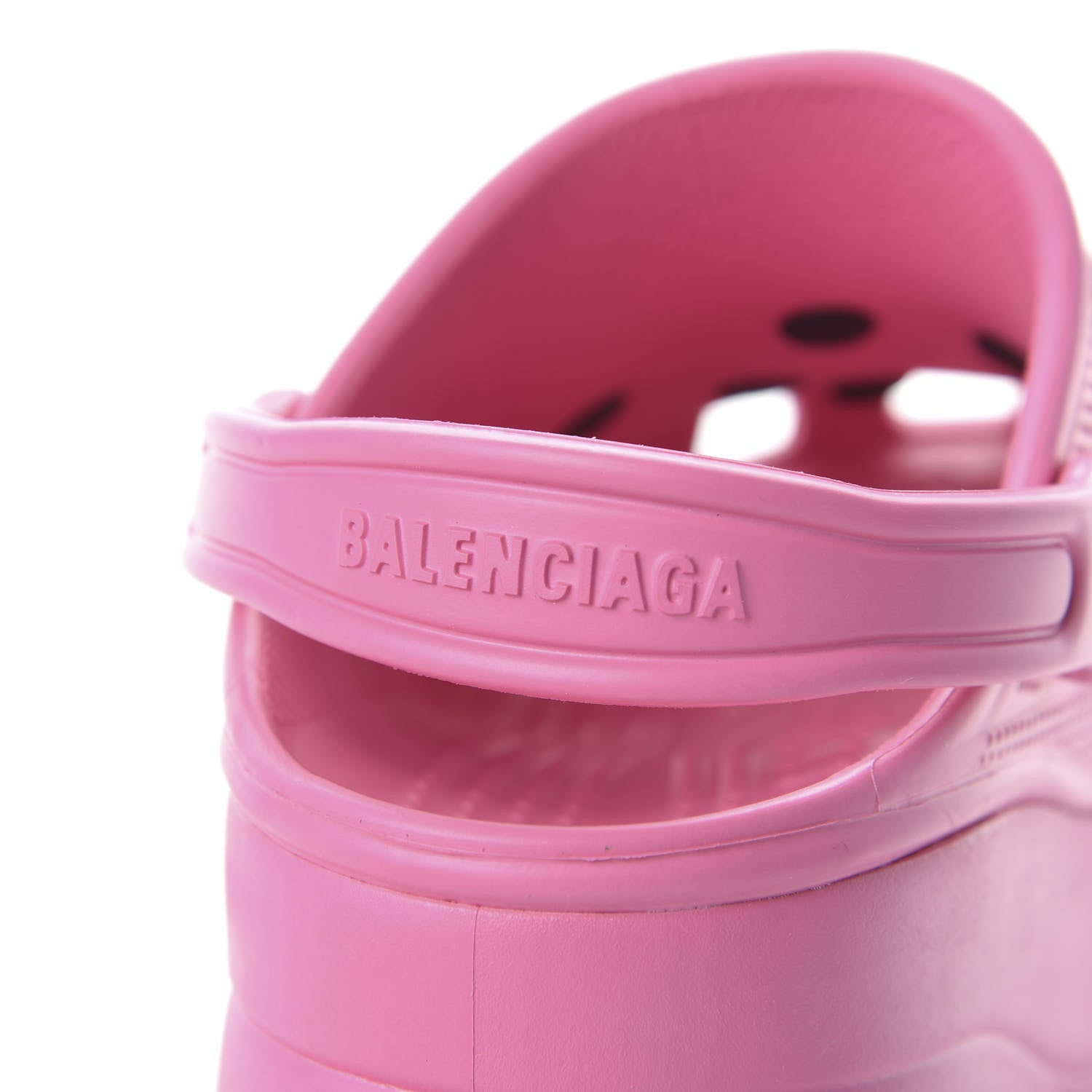 Balenciaga X CROCS Rubber Textured Womens Platform Sandals 36 Rose Bonbon 7 of 8