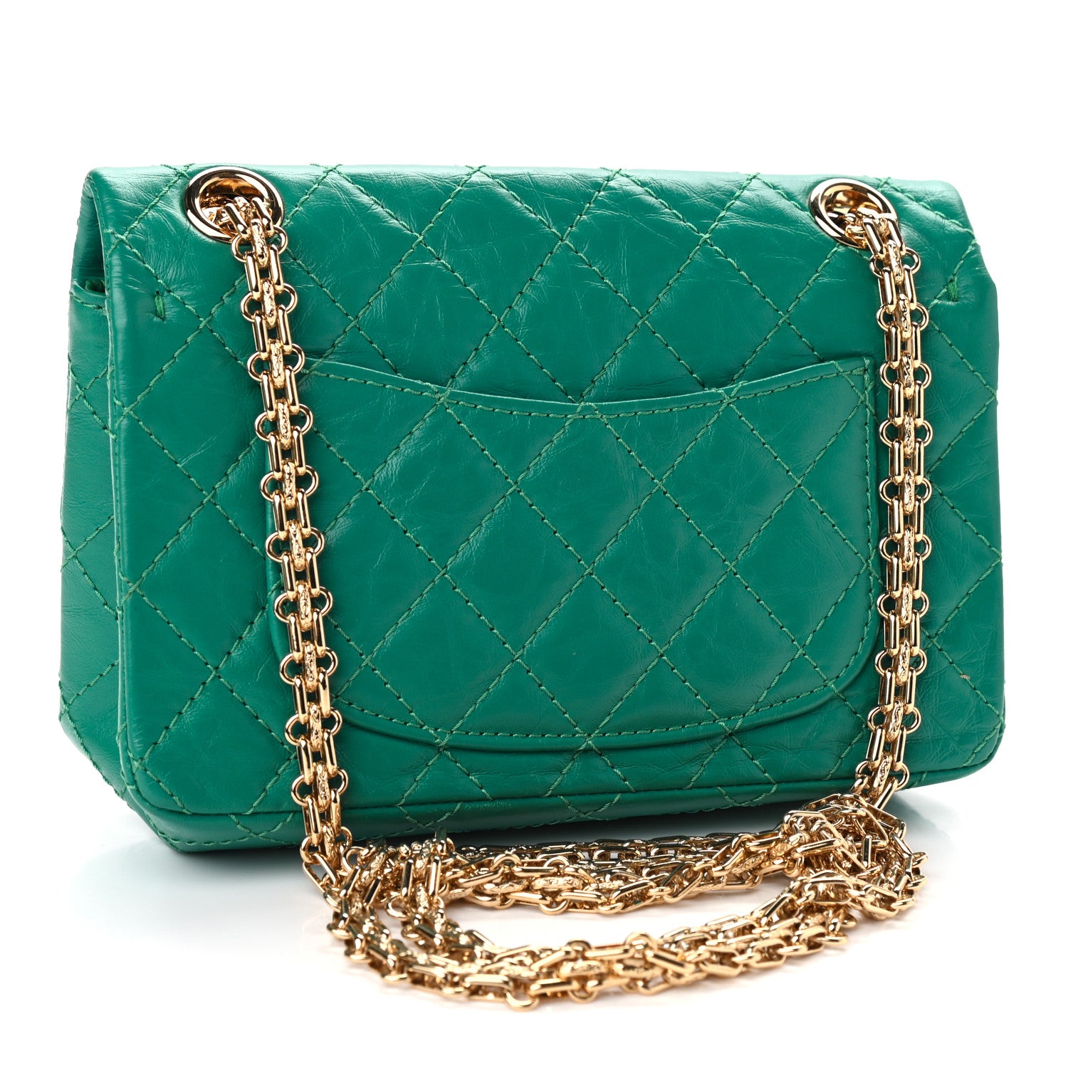 Chanel Aged Calfskin Quilted 2.55 Reissue Mini Flap Green 3 of 9