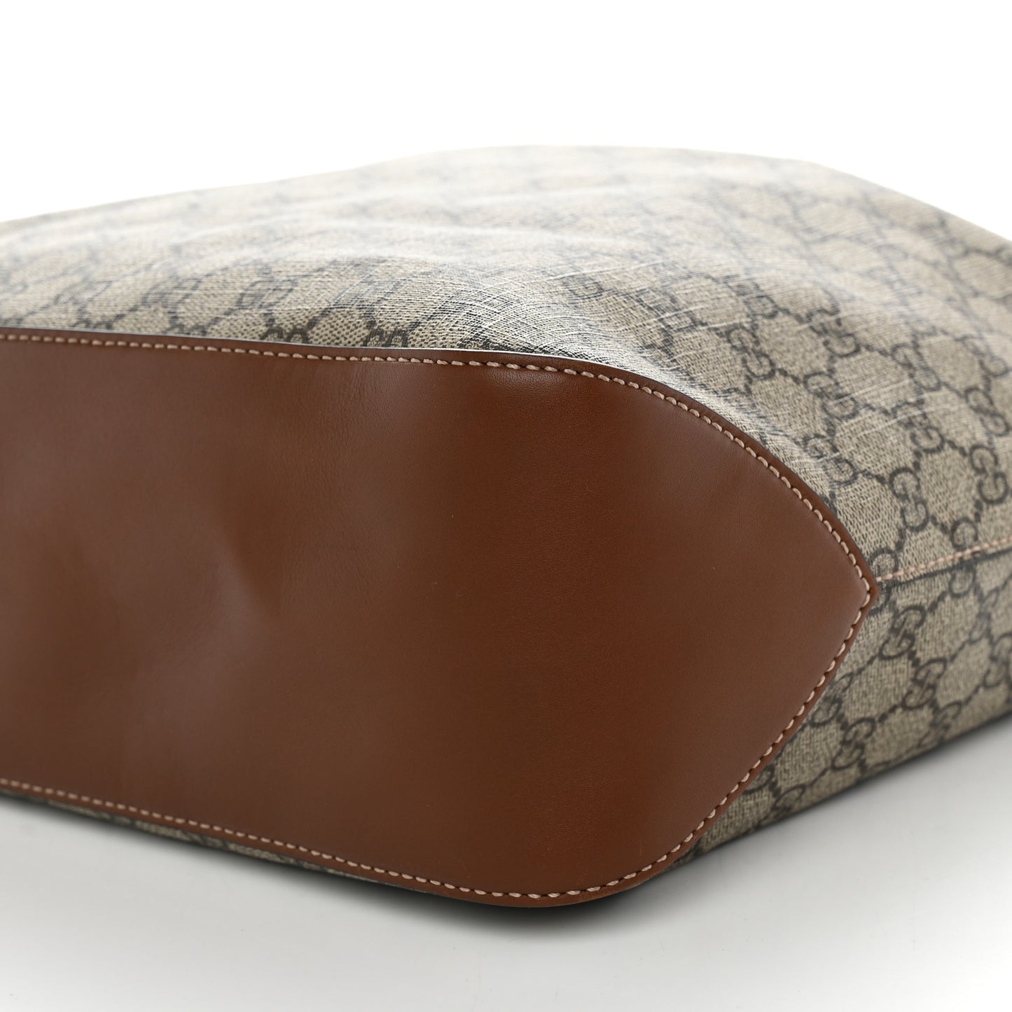 GG Supreme Monogram Large Linea A Hobo Light Brown