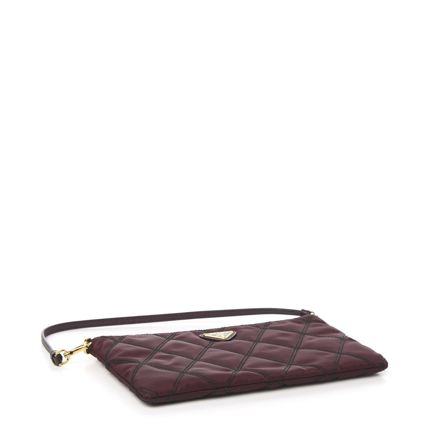 Tessuto Nylon Quilted Pochette Bag Granato