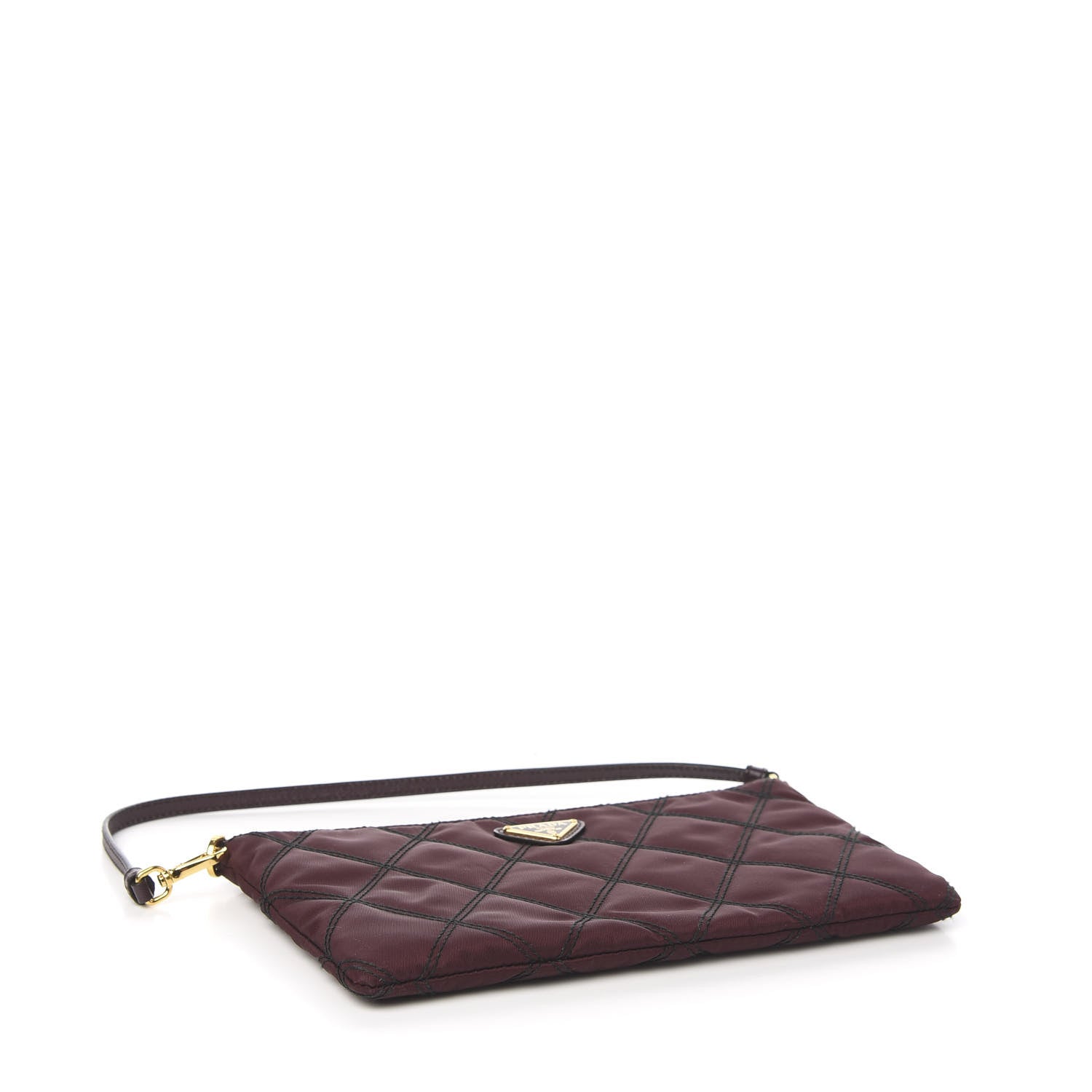Prada Tessuto Nylon Quilted Pochette Bag Granato 3 of 9