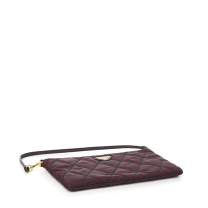 Prada Tessuto Nylon Quilted Pochette Bag Granato 3 of 9