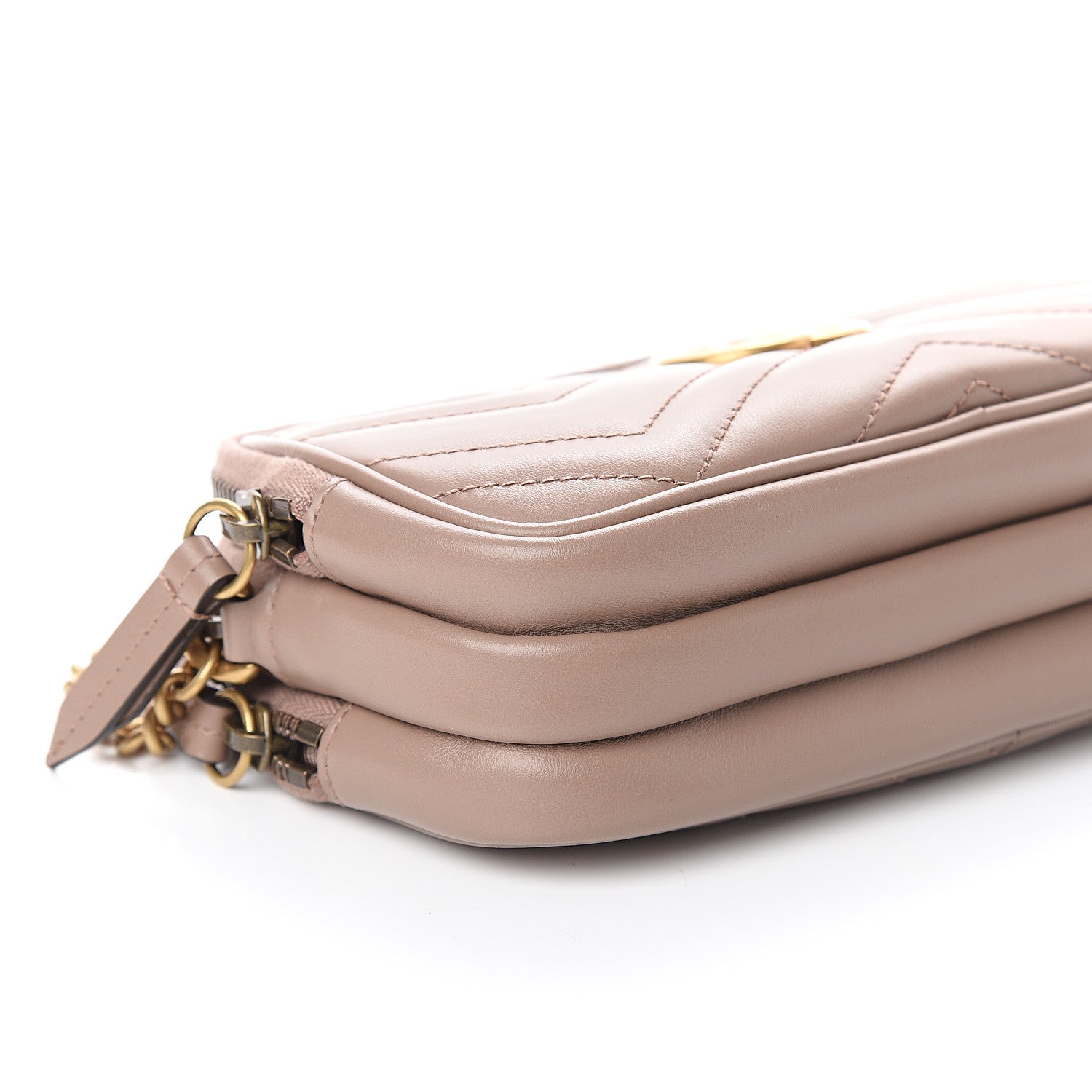 Gucci Calfskin Matelasse Mini GG Marmont Chain Crossbody Bag Porcelain Rose 9 of 11