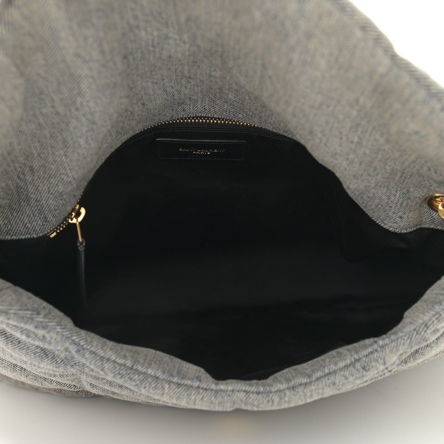 Saint Laurent Denim Quilted Medium Loulou Puffer Monogram Chain Satchel Azur 5 of 10