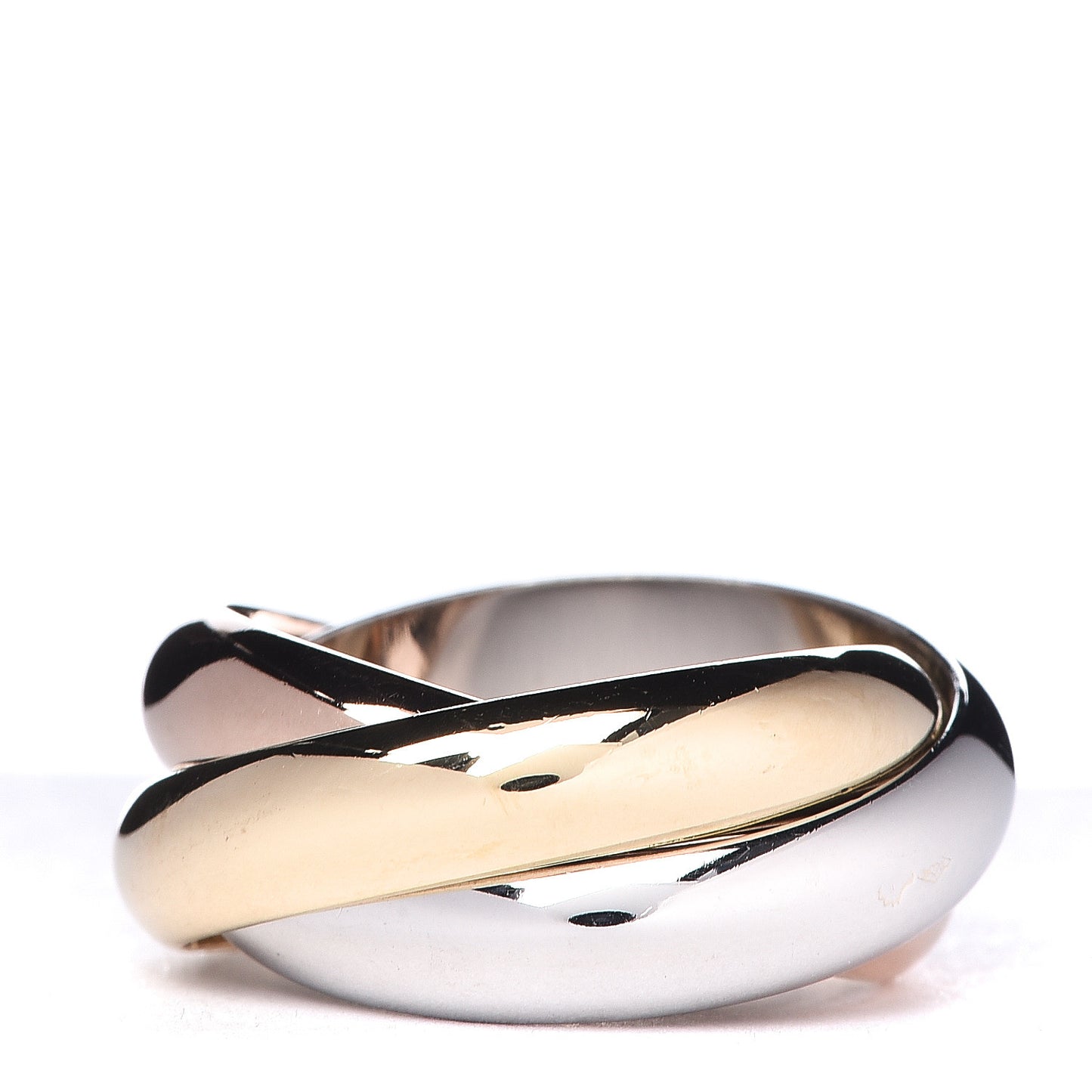18K Pink Yellow White Gold Large Trinity Ring 52 6