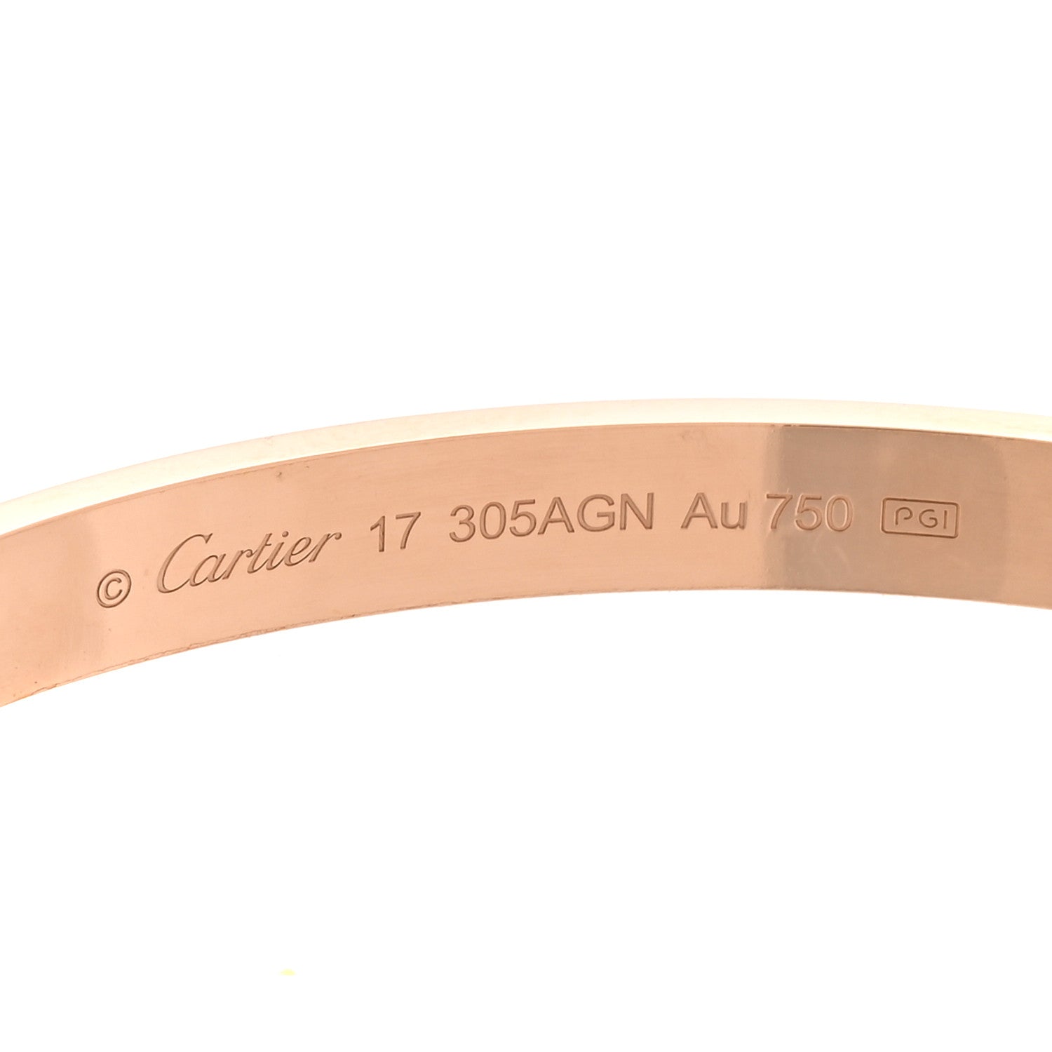 Cartier 18K Pink Gold LOVE Bracelet 17 8 of 9