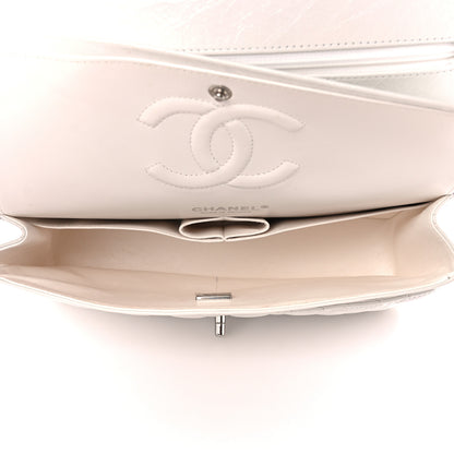Chanel Iridescent Crumpled Calfskin Quilted Medium Double Flap White 5 of 12