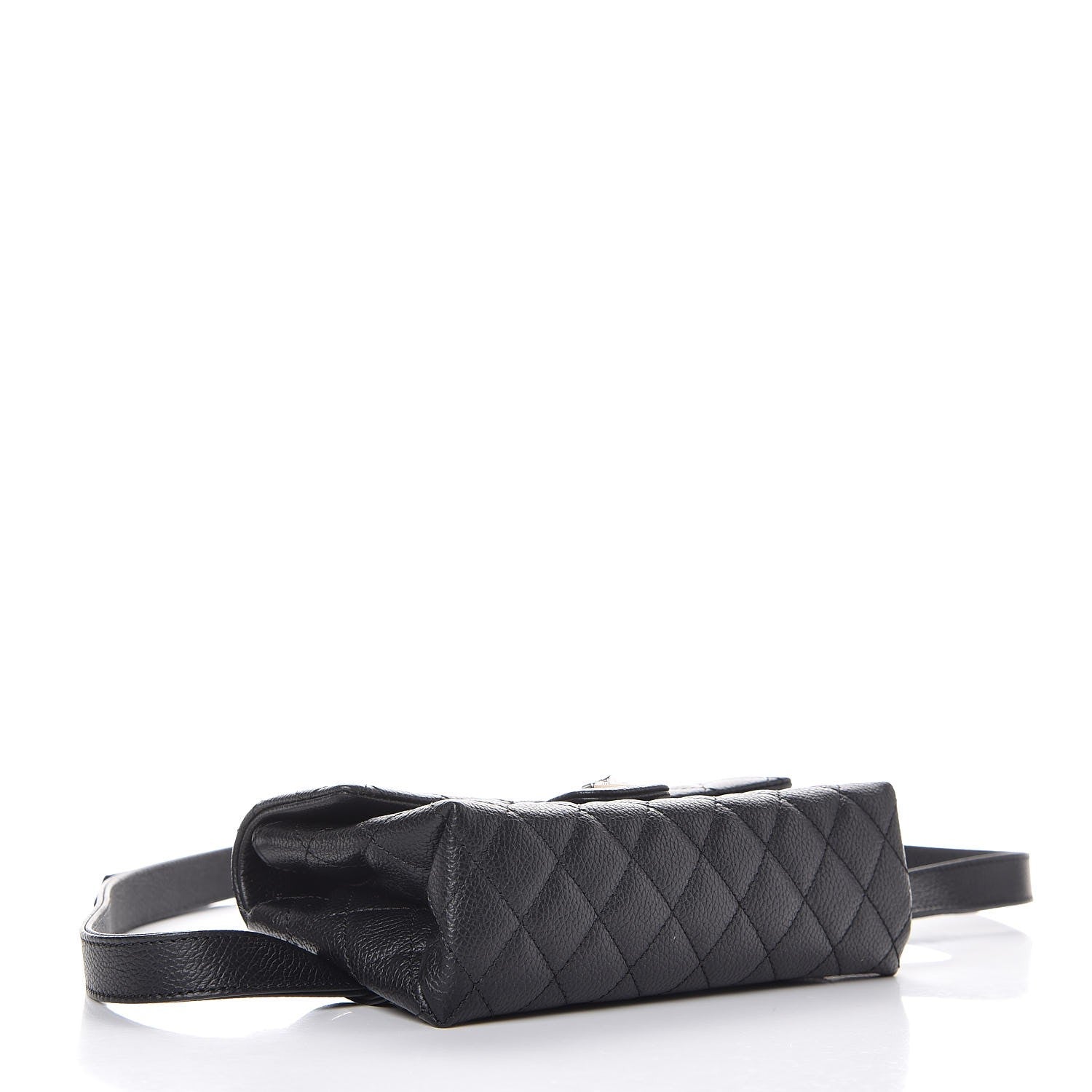 Chanel Grained Calfskin Quilted 2.55 Reissue Flap Belt Bag Clutch Black 4 of 7