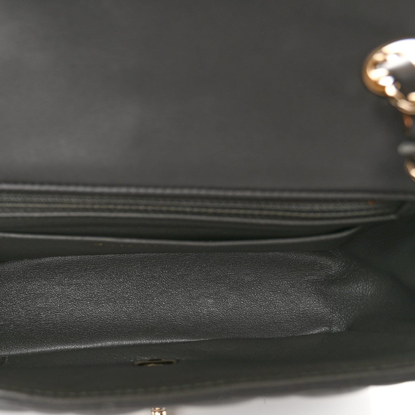 Lambskin Quilted Mini Rectangular Flap Dark Grey