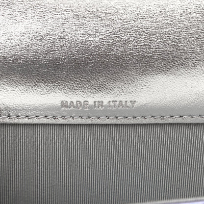 Chanel Gradient Metallic Calfskin Quilted Flap Card Holder Wallet Silver Blue Yellow Purple 7 of 8