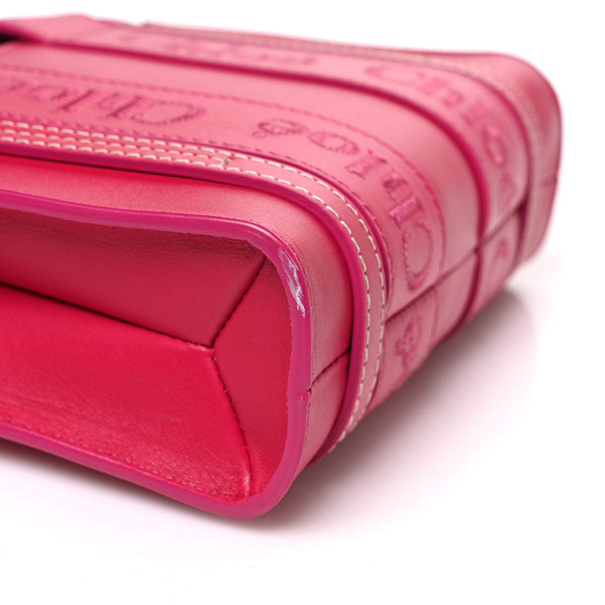 Calfskin Mini Woody Ribbon Tote Fizzy Pink