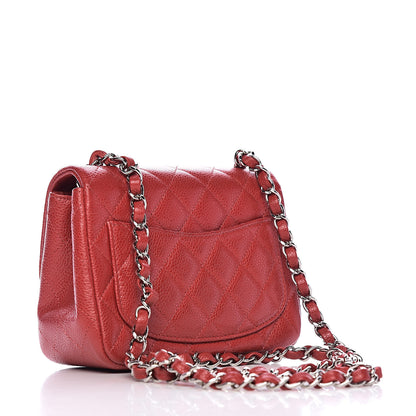 Chanel Caviar Quilted Mini Square Flap Red 3 of 12