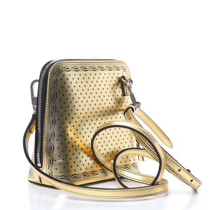 Gucci X SEGA Calfskin GUCCY Stars Mini Dome Shoulder Bag Gold 3 of 12